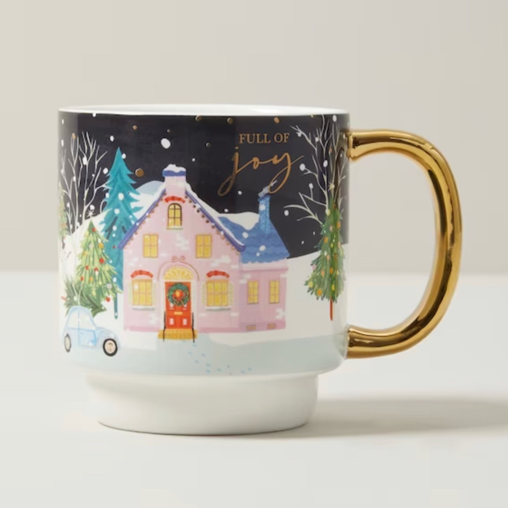 Indigo Cozy Cottage Full of Joy Christmas‎  Holiday Coffee Tea Mug Cottagecore